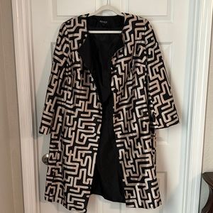 Two-piece: dress and long jacket. Gold and black. Size 18W.